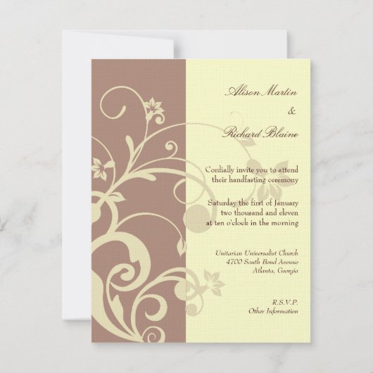 手空き招待状 招待状 (裏面)