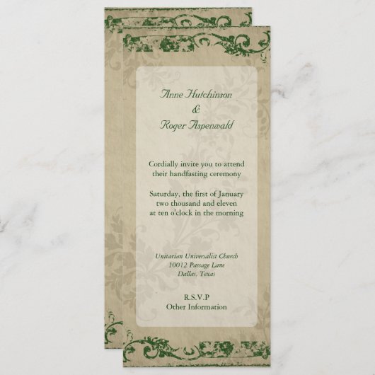 手空き 招待状 (正面/裏面)