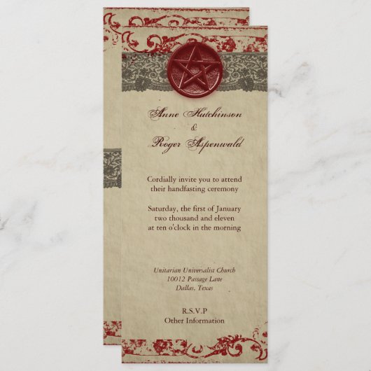 手空き 招待状 (正面/裏面)