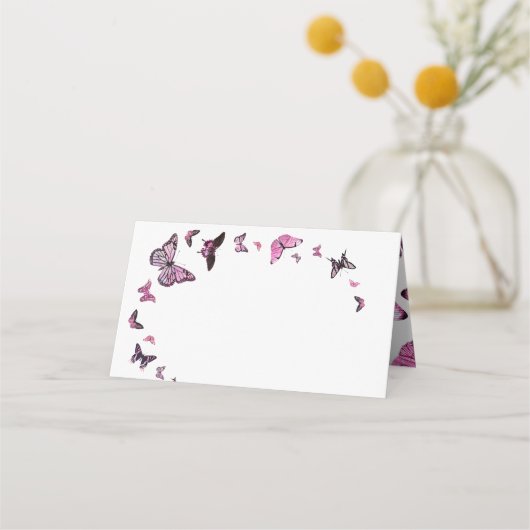 手空白の用の書結婚蝶 プレイスカード (正面)