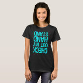 手立体操の男の子のおもしろい女の子をチェック Tシャツ (正面フル)
