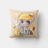 手紙およびカップケーキを持つかわいいかわいいの郵便集配人の子馬 クッション (正面)