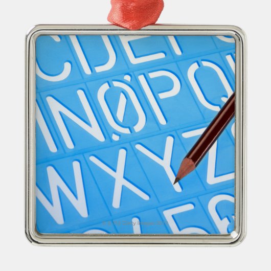 手紙および数テンプレート メタルオーナメント (正面)