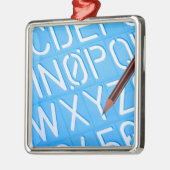 手紙および数テンプレート メタルオーナメント (左)