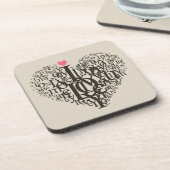 手紙からのハートの形 コースター (左側)