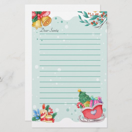 手紙からサンタクロースの休日 便箋 (正面/裏面)