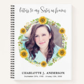 手紙から天国へカスタムの写真シスターフローラの悲嘆 ノートブック (正面)