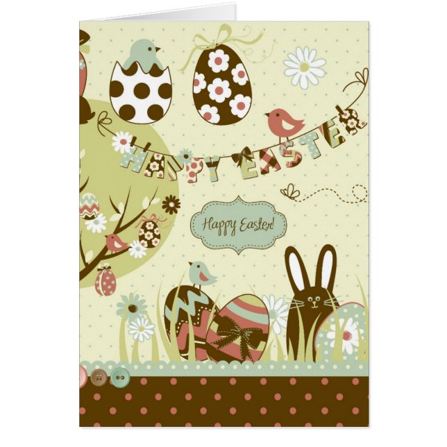 手紙が付いているイースター木そしてClothesline (正面)