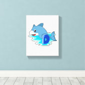 手紙で泳ぐイルカ キャンバスプリント (インサイチュ (ウッドフロア))