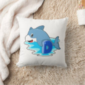 手紙で泳ぐイルカ クッション (ブランケット)