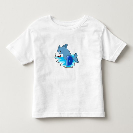 手紙で泳ぐイルカ トドラーTシャツ (正面)