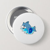 手紙で泳ぐイルカ 缶バッジ (正面&裏面)