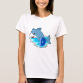 手紙で泳ぐイルカ Tシャツ (正面)