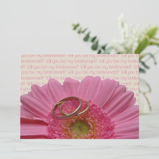 手紙に私の花嫁のピンク・ガーベラを載せて欲しい 招待状 (スタンド正面)