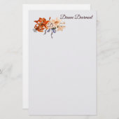 手紙のあなたの選択の花のモノグラム 便箋 (正面/裏面)