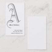 手紙のアルファベットの名刺の灰色 名刺 (正面/裏面)