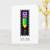 手紙のグリーティングカードだけを鉛筆で書く カード (黄色い花)