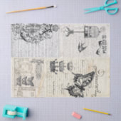 手紙のコラージュ 薄葉紙 (クラフト)