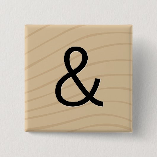 手紙のタイルのゲームボタン: アンパーサンド"及び" 缶バッジ (正面)