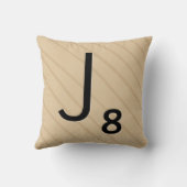 手紙のタイルの枕: 木I/J (17の5) クッション (裏面)
