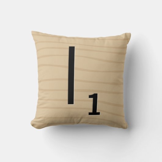 手紙のタイルの枕: 木I/J (17の5) クッション (正面)