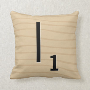 手紙のタイルの枕: 木I/J (17の5) クッション