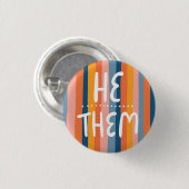 手紙の代名詞カラフルをストライプ受ける 缶バッジ (正面&裏面)