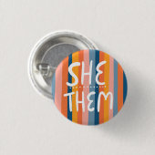 手紙の宣告カラフルを受けストライプる 缶バッジ (正面&裏面)