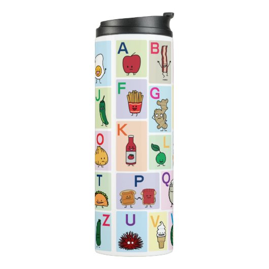 手紙の幸せな食糧デザインを学ぶABCのアルファベット タンブラー (回転左)