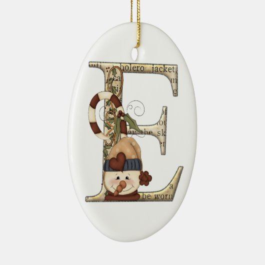 手紙の芸術- E -クリスマスのオーナメント セラミックオーナメント (右)