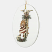 手紙の芸術- J -クリスマスの天使のオーナメント セラミックオーナメント (左)