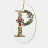 手紙の芸術- P -クリスマスのコーヒー・マグのオーナメント セラミックオーナメント (左)