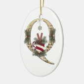 手紙の芸術- Q -クリスマスのコーヒー・マグのオーナメント セラミックオーナメント (左)