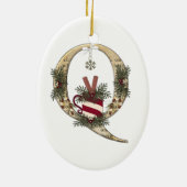 手紙の芸術- Q -クリスマスのコーヒー・マグのオーナメント セラミックオーナメント (裏面)