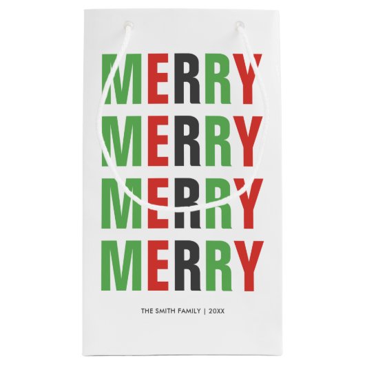 手紙はっきりしたフェスティバル「メリー」クリスマス スモールペーパーバッグ (裏面)