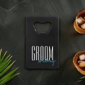 手紙はっきりした「新郎」のウェディングパパーソナライズされたーティー クレジットカード栓抜き