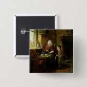 手紙を密封します、1890年(パネルの油) 缶バッジ (正面&裏面)