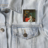 手紙を書いている女性 缶バッジ (インサイチュ)