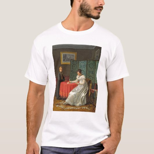 手紙を書いている女性 Tシャツ (正面)