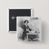 手紙を書いているLucien de Rubempre 缶バッジ (正面&裏面)