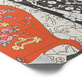 手紙を燃やしている若い女性のアールデコ ポスター (角)