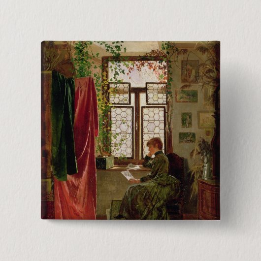 手紙を読むこと 缶バッジ (正面)