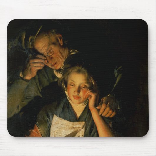 手紙を読んでいる女の子 マウスパッド (正面)