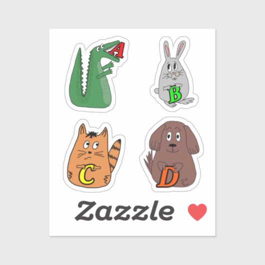 手紙アリゲーターベビーボディスーツ。かわいい動物アルプ シール (シート)