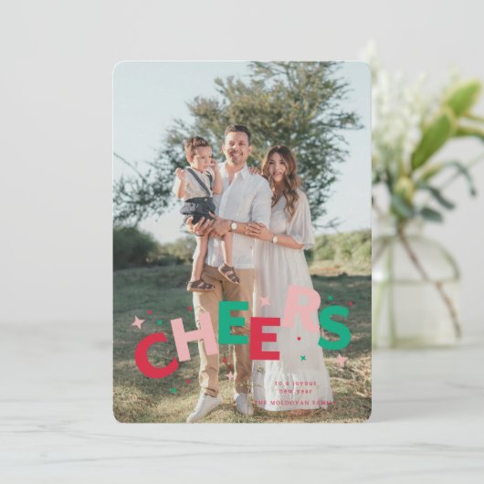 手紙カラフルジャンプのクリスマスカード シーズンカード (スタンド正面)