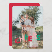 手紙カラフルジャンプのクリスマスカード シーズンカード (正面/裏面)