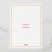 手紙カラフル4写真シックなハッピーホリデー金ゴールド 箔シーズンカード (裏面)