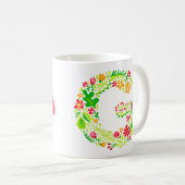 手紙パーソナライズされたG花コーヒーマグ コーヒーマグカップ (正面右)