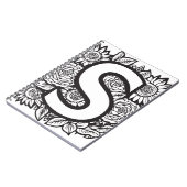 手紙パーソナライズされたSフローラタトゥースタイルモノグラム ノートブック (左側)