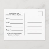 手紙フェイクボードBack-To-Schoolの夜はがき ポストカード (裏面)